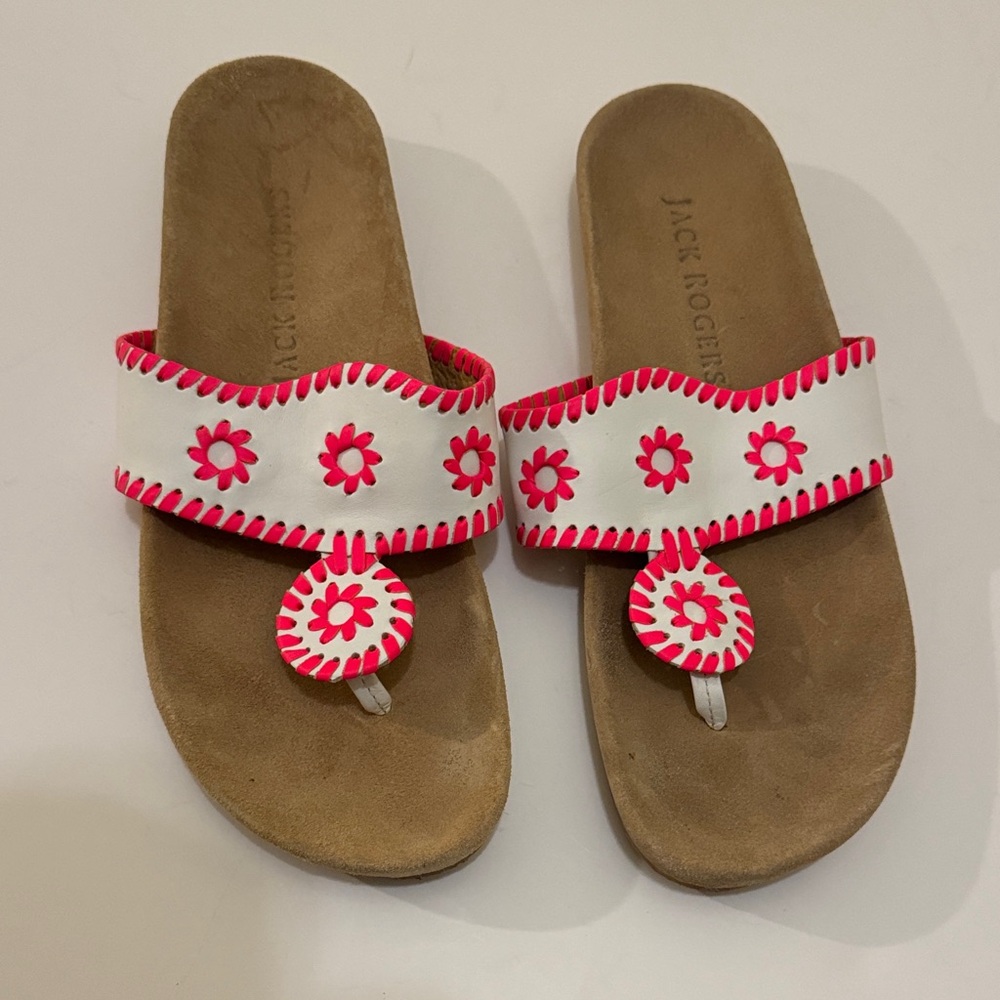 Jack Rogers Women Pink And White Sandals